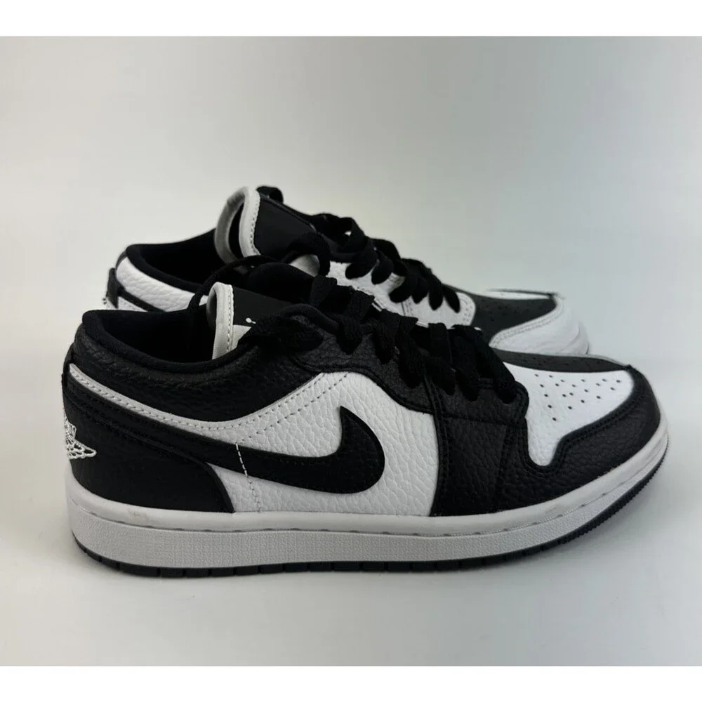 Nike Jordan 1 Low Panda Black White Colorblock DR0502-101 Leather LaceUp Women 6